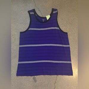 OP Men's Purple and Black Striped Tank